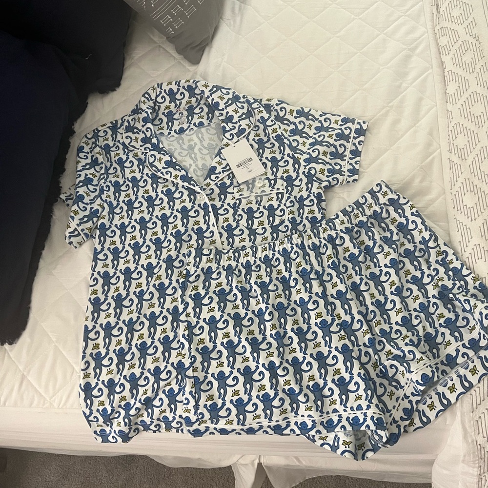Roller Rabbit Blue and White Pajama Set
